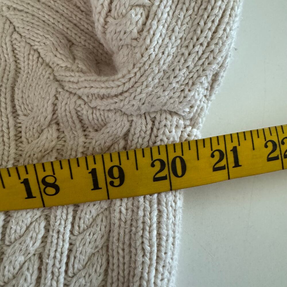 CROFT & BARROW Sweater Large Cable Knit Turtle Neck Cotton Irish Fisherman - Picture 11 of 12